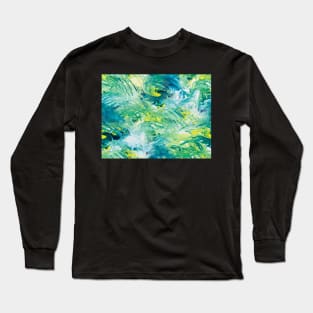 Green, blue and yellow finger Painting Pattern Long Sleeve T-Shirt